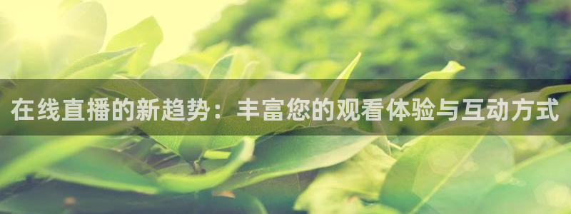 极速体育直播吧：在线直播的新趋势：丰富您的观看体验与互动方式